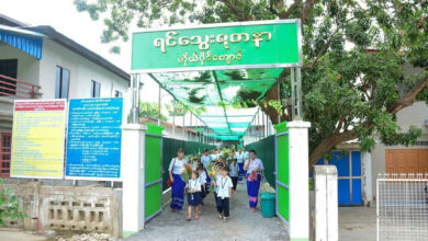 ၂၀၂၃ ဧပြီလက ကျောင်းအုပ်ဆရာမကြီး ဒေါ်ထားထားဦး၏ လူမှုကွန်ရက်စာမျက်နှာတွင် ဖော်ပြထားသော ရင်သွေးရတနာ ပုဂ္ဂလိကအထက်တန်းကျောင်းပုံ။