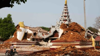 ၂၀၂၅ ခုနှစ်၊ မတ်လ ၂၈ ရက်နေ့ ငလျင်ကြောင့် မန္တလေးမြို့တွင် သေကြေပျက်စီးမှု များပြားခဲ့သည်။ (ဓာတ်ပုံ - EPA)