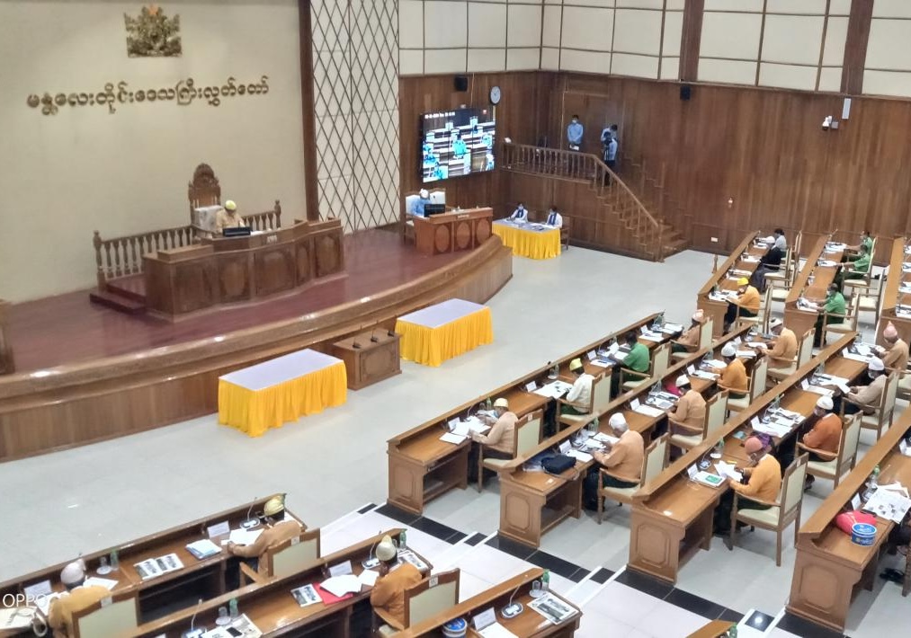 ၂၀၂၀ ဩဂုတ်လအတွင်း မန္တလေးတိုင်းလွှတ်တော်အစည်းအဝေး ပြုလုပ်နေစဉ်။ (ဓာတ်ပုံ- ပြန်ကြားရေး)
