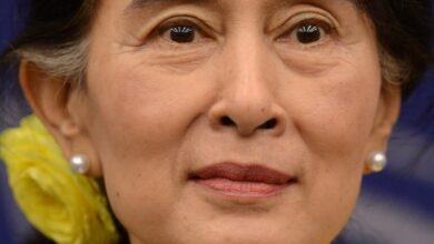 ၂၀၁၃ အောက်တိုဘာ ၂၂ ရက်နေ့က တွေ့ရသော ဒေါ်အောင်ဆန်းစုကြည်။ (ဓာတ်ပုံ - EPA)