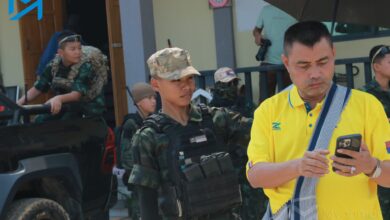မြန်မာစစ်တပ် ဩဇာခံ ကရင်နယ်ခြားစောင့်တပ်ဖွဲ့ BGF တွင် အသက်မပြည့်သေးဟု ယူဆရသော စစ်သားငယ်တချို့ ရှိနေသည်ကို ၂၀၂၅ ဖေဖော်ဝါရီလက တွေ့ရစဉ်။ (ဓာတ်ပုံ - အောင်ခမ်း/ Myanmar Now )