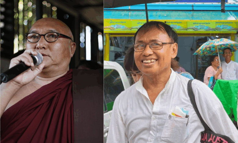 ပုံစာ- ဇူလိုင် ၁၀၌ ရန်ကုန်မြို့တွင် ကွယ်လွန်သွားကြခဲ့သော ရွှေညဝါဆရာတော် အရှင်ပညာသီဟနှင့် စာရေးဆရာ မောင်သာချို
