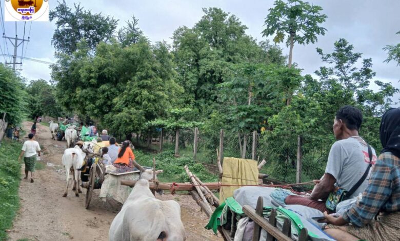 -ဇူလိုင်ပထမပတ်က တွေ့ရသော ပေါက်မြို့နယ် စစ်ရှောင်များ။ (ဓာတ်ပုံ- အညာမြေ အရပ်ဖက်လူမှုအဖွဲ့ အစည်း-မြိုင်)
