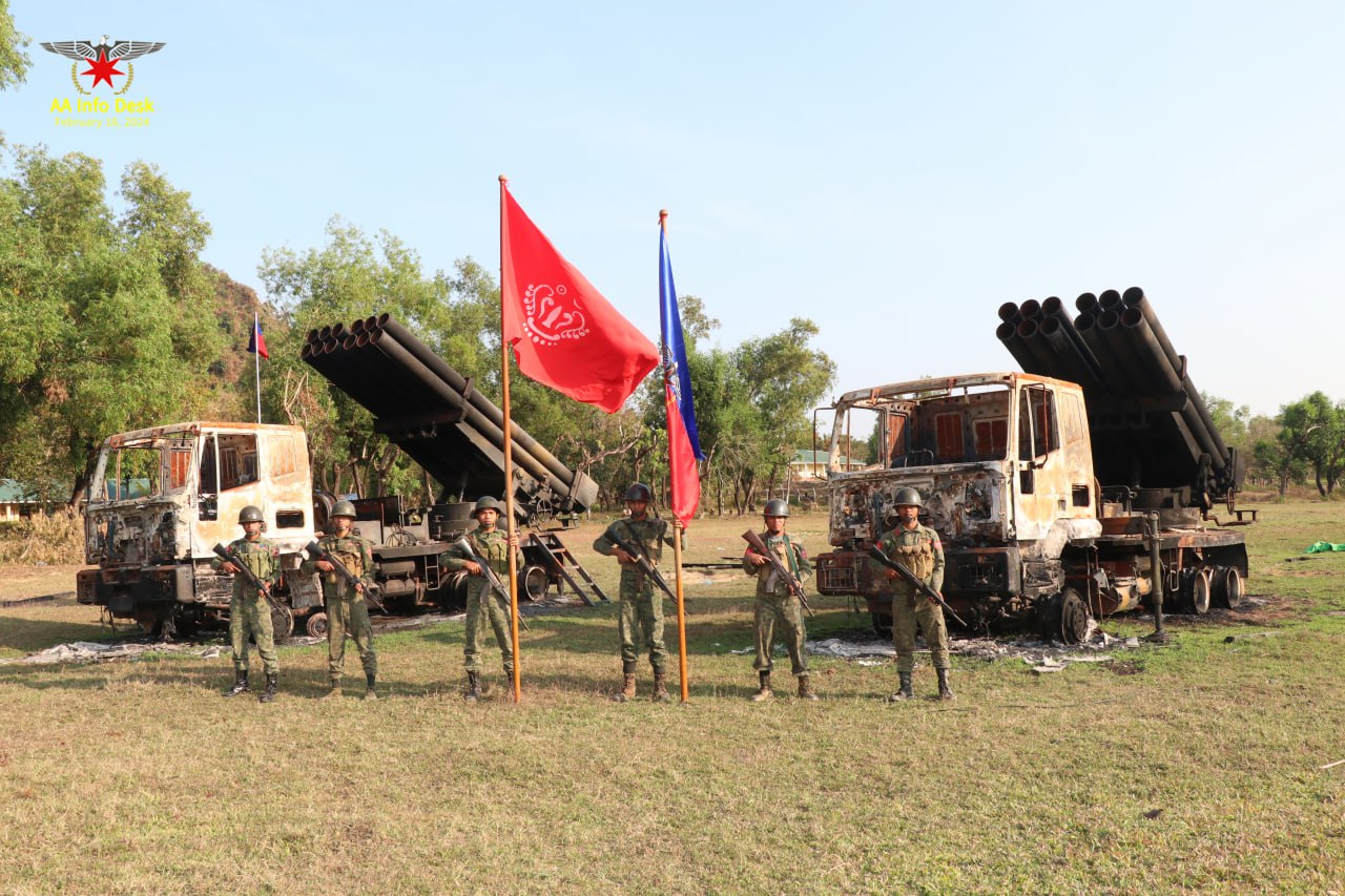 ရခိုင်ရှေ့တန်းစစ်မျက်နှာပြင်မှ AA တပ်ဖွဲ့ဝင်များကို ၂၀၂၄ အတွင်းက တွေ့ရစဉ် (ဓာတ်ပုံ - AA)