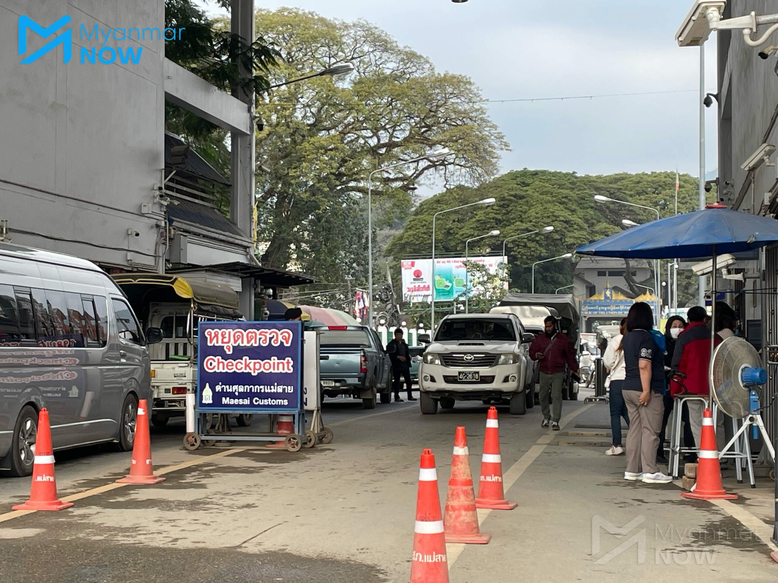 တာချီလိတ်-မယ်ဆိုင်နယ်စပ်ဂိတ်တစ်နေရာကို ယခုနှစ် ၂၀၂၅ နှစ်ဆန်းပိုင်းက တွေ့ရစဉ် ။ (ဓာတ်ပုံ- အောင်နိုင်)