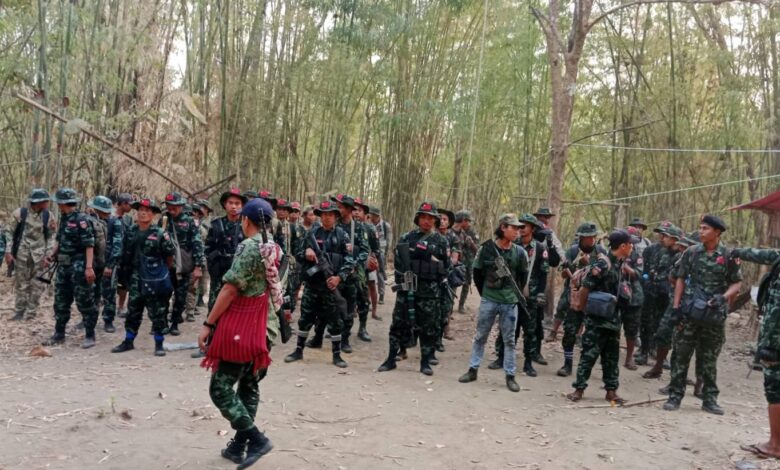 -ယခုနှစ် ဧပြီလအတွင်း တွေ့ရသော သာယာဝတီခရိုင် အမှတ် (၃၈၀၁) တပ်ခွဲ (၁) မှ တပ်ဖွဲ့ဝင်များ။