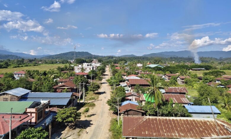 ဗန်းမောက်မြို့ကို ၂၀၂၅ ခုနှစ် ဒီဇင်ဘာလ ၁၀ ရက်နေ့က တွေ့ရစဉ်။ (ဓာတ်ပုံ- ဗန်းမောက်မြို့)