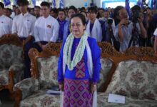 ၂၀၂၅ ခုနှစ် ဒီဇင်ဘာလက ရန်ကုန်၊ သာကေတမြို့နယ်ရှိ အခမ်းအနားတစ်ခုတွင် တွေ့ရသည့် ဒေါ်သက်သက်ခိုင်။ (ဓာတ်ပုံ - PPP)