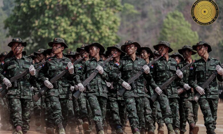 ၂၀၂၄ ခုနှစ်တွင် ပြုလုပ်ခဲ့သည့် ကရင်နီအမျိုးသားများကာကွယ်ရေးတပ် (KNDF) ၏ စစ်သင်တန်းဆင်းပွဲ။ (ဓာတ်ပုံ- KNDF Battalion-27)