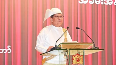 ၂၀၂၆ ခုနှစ် ဧပြီလ ၁၀ ရက်တွင် စစ်တပ်၏ အွန်လိုင်းစာမျက်နှာ၌ ဖော်ပြခဲ့သော မင်းအောင်လှိုင် မိန့်ခွန်းပြောနေသည့် မှတ်တမ်းဓာတ်ပုံ။ (ဓာတ်ပုံ - cincds)