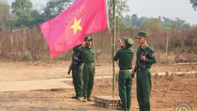ပြီးခဲ့သည့်မတ်လက တပ်တည်ထောင်ခြင်း (၃၇) နှစ်ပြည့်အခမ်းအနားတွင် တွေ့ရသည့် MNDAA တပ်ဖွဲ့ဝင်များ။ (ဓာတ်ပုံ - The Kokang)