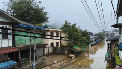 ယနေ့ နံနက် ၆ နာရီခန့်က တွေ့ရသော ဖားကန့်မြို့ အခြေအနေ။ (ဓာတ်ပုံ-Zaw Aung Maran Facebook) 