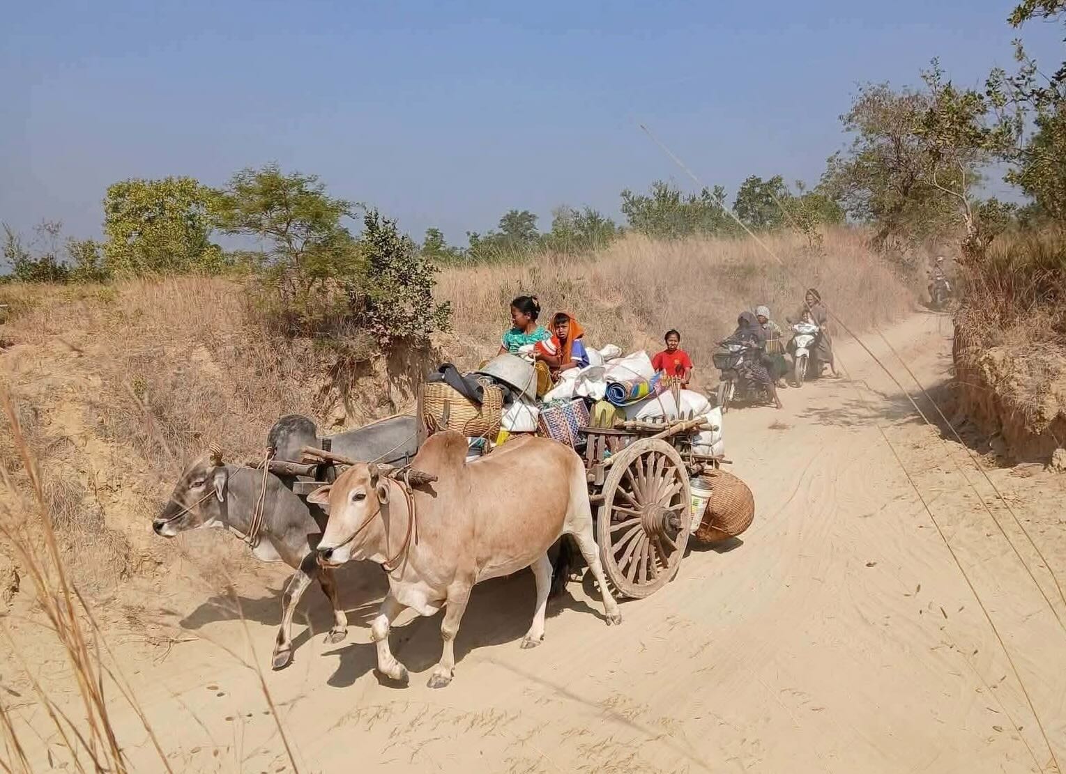 စစ်ကြောင်းရန်ကြောင့် ထွက်ပြေးတိမ်းရှောင်နေသော မြိုင်ဒေသခံများကို ဩဂုတ်လ ၁၅ ရက်က ထုတ်ပြန်ထားစဉ်။ (ဓာတ်ပုံ-အညာမြေတပ်ပေါင်းစု)