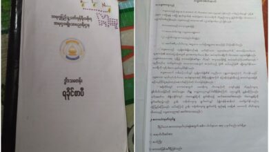 ၁၂ တန်း သင်ရိုးသစ်စာအုပ်အား တွေ့ရစဉ်။ (ဓာတ်ပုံ-ပေးပို့)