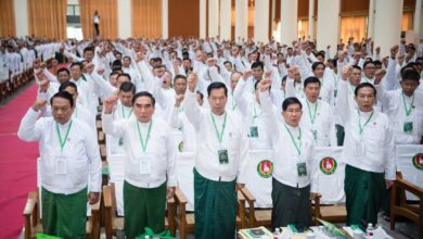 ပြည်ထောင်စုကြံ့ခိုင်ရေးနှင့်ဖွံ့ဖြိုးရေးပါတီ ထုတ်ပြန်ခဲ့သည့် ၂၀၂၆ ခုနှစ် ပါတီညီလာခံ မှတ်တမ်းဓာတ်ပုံ။ (ဓာတ်ပုံ- USDP FB)