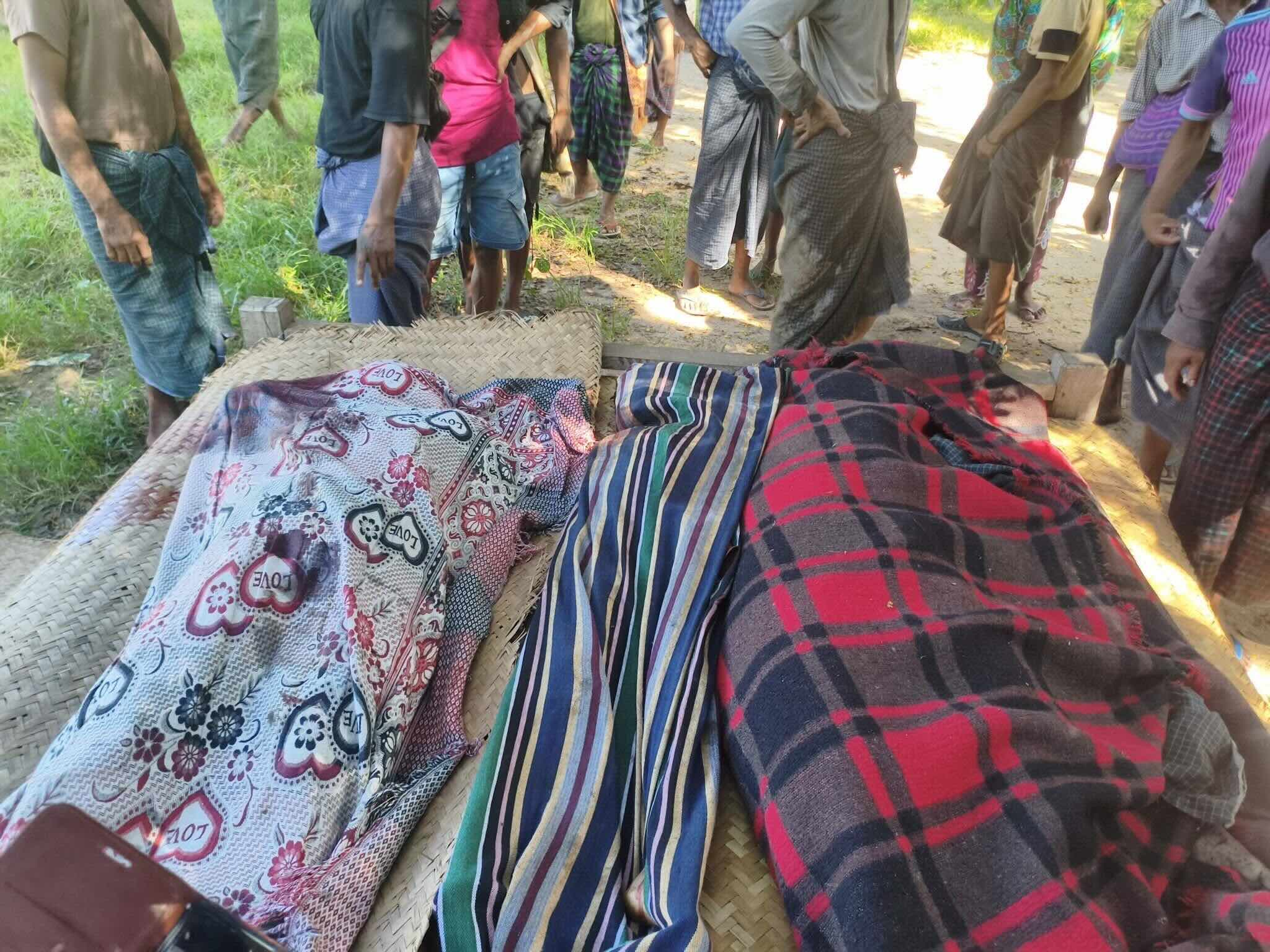 ကန့်ဘလူမြို့နယ် အင်းလယ်ကြီးရွာမှ အလောင်းအချို့။ (ဓာတ်ပုံ - ပေါ ပ့် Facebook)