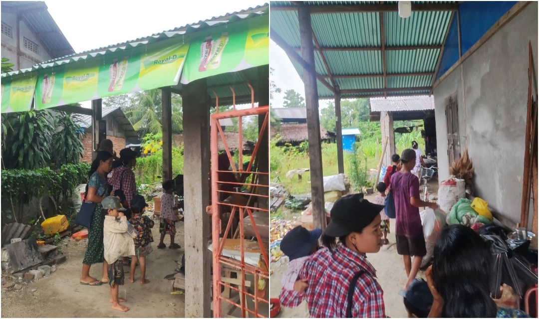 တောင်ငူမြို့ဘက်သို့စစ်ရှောင်လာသော ဒေသခံများ။ (ဓာတ်ပုံ-ပေးပို့)