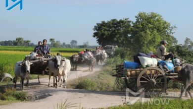 အာဏာသိမ်းစစ်တပ်၏ရန်ကြောင့် နေရပ်စွန့်ခွာ ထွက်ပြေးနေကြသော စစ်ကိုင်းတိုင်းဒေသခံများကို ၂၀၂၂ ခုနှစ်က တွေ့ရစဉ်။ (ဓာတ်ပုံ- Myanmar Now)